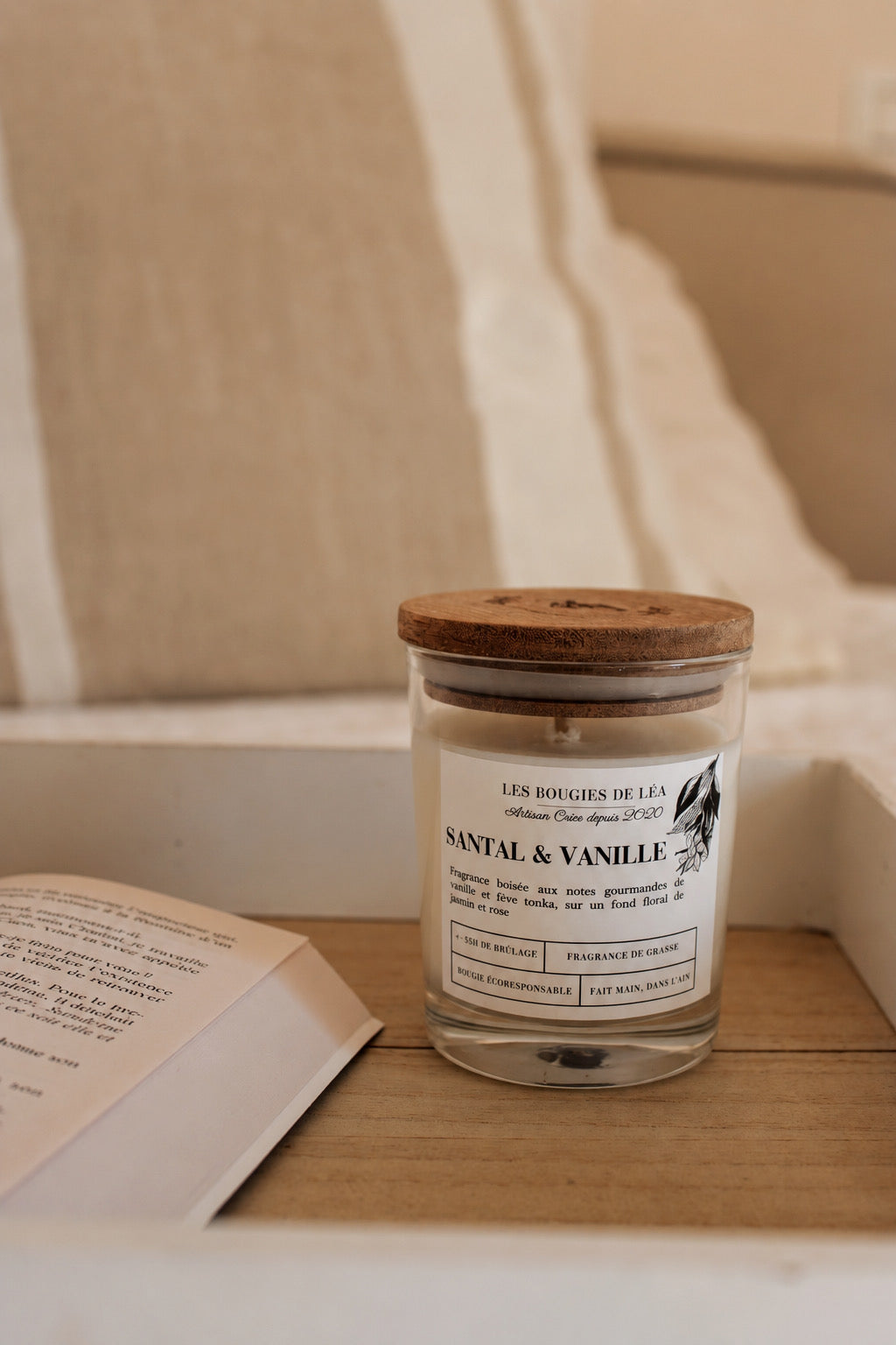 La bougie artisanale - Santal & vanille